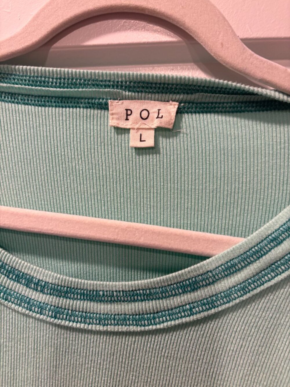 POL Size Large Mint Green Shirt - Picture 3 of 4